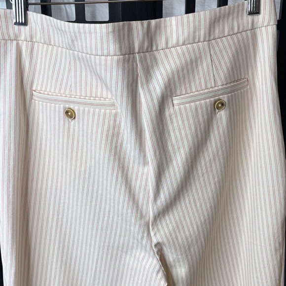 🤍 Anthropologie Essential Slim Striped Cream Pants Size 12 🤍 - Picture 10 of 16